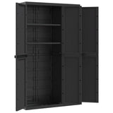 Outdoor Storage Cabinet Black 38.2"x14.6"x65" PP