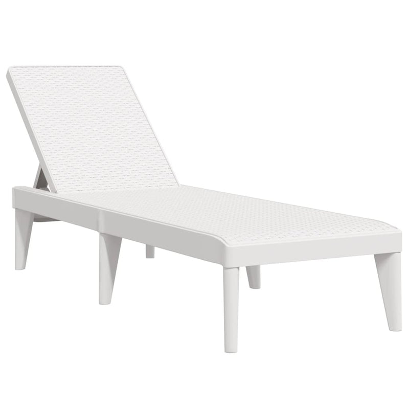 Sun Lounger White 73.2"x23.6"x11.4" PP