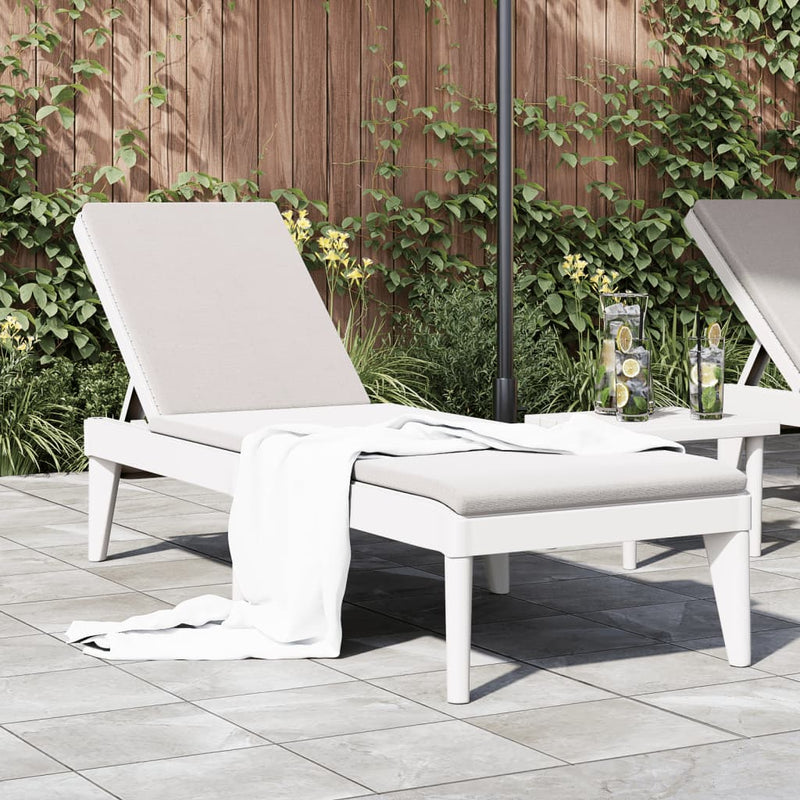 Sun Lounger White 73.2"x23.6"x11.4" PP