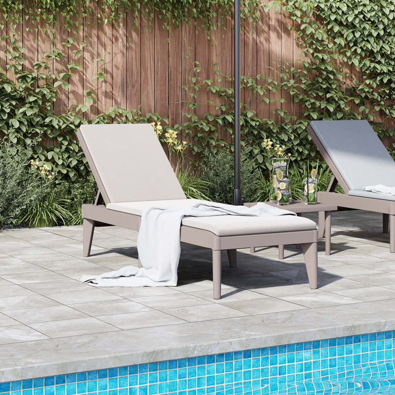 Sun Lounger Cappuccino 73.2"x23.6"x11.4" PP