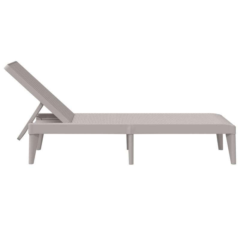 Sun Lounger Cappuccino 73.2"x23.6"x11.4" PP