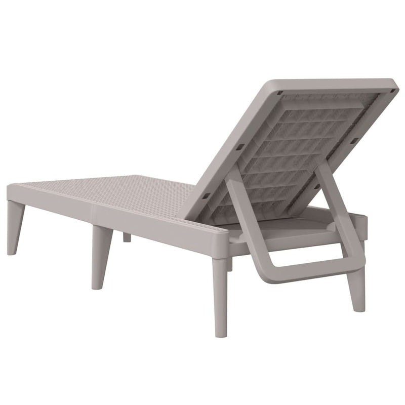 Sun Lounger Cappuccino 73.2"x23.6"x11.4" PP