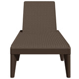 Sun Lounger Brown 73.2"x23.6"x11.4" PP