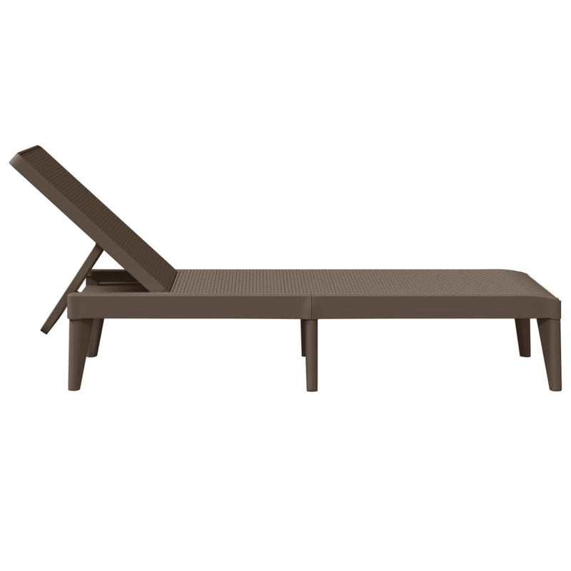 Sun Lounger Brown 73.2"x23.6"x11.4" PP