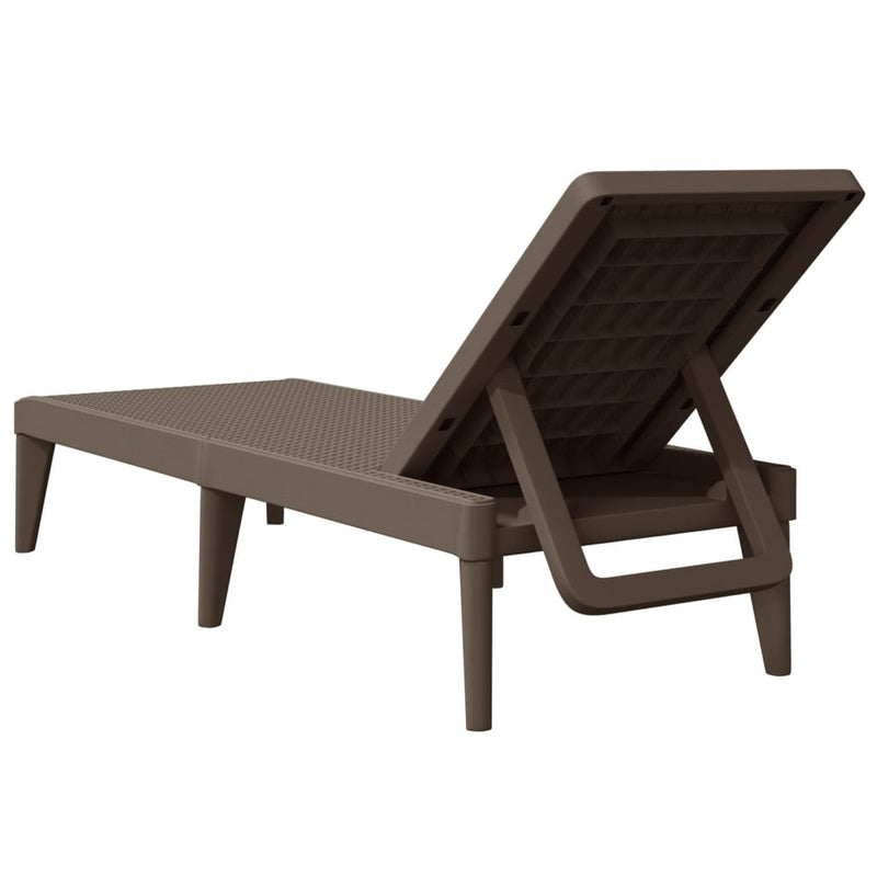 Sun Lounger Brown 73.2"x23.6"x11.4" PP