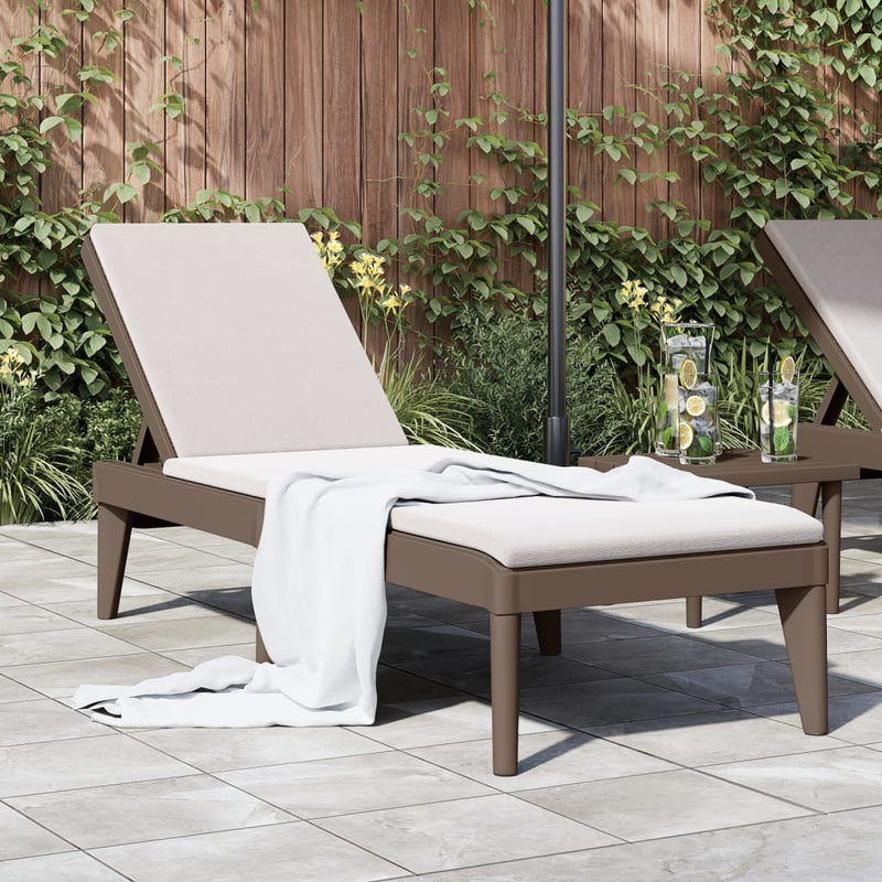 Sun Lounger Brown 73.2"x23.6"x11.4" PP