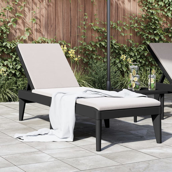 Sun Lounger Anthracite 73.2"x23.6"x11.4" PP