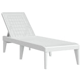 Sun Lounger White 73.2"x23.6"x11.4" PP