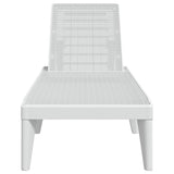 Sun Lounger White 73.2"x23.6"x11.4" PP