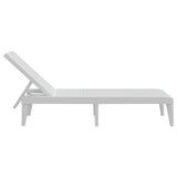 Sun Lounger White 73.2"x23.6"x11.4" PP