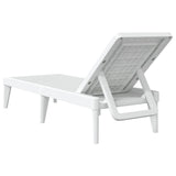 Sun Lounger White 73.2"x23.6"x11.4" PP