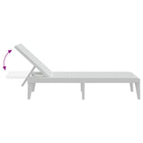 Sun Lounger White 73.2"x23.6"x11.4" PP