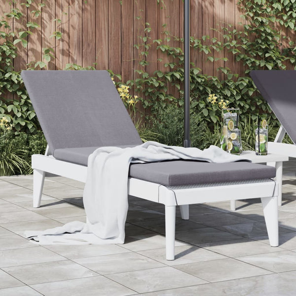 Sun Lounger White 73.2"x23.6"x11.4" PP