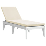 Sun Lounger with Cushion White 73.2"x23.6"x11.4" PP