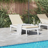 Sun Lounger with Cushion White 73.2"x23.6"x11.4" PP