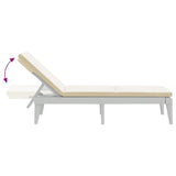 Sun Lounger with Cushion White 73.2"x23.6"x11.4" PP