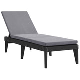 Sun Lounger with Cushion Anthracite 73.2"x23.6"x11.4" PP