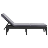 Sun Lounger with Cushion Anthracite 73.2"x23.6"x11.4" PP