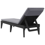 Sun Lounger with Cushion Anthracite 73.2"x23.6"x11.4" PP