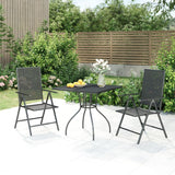 3 Piece Patio Dining Set Anthracite Steel