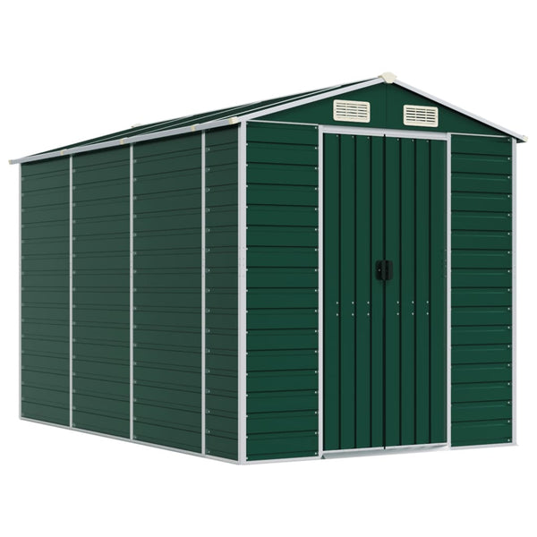 Garden Shed Green 75.2"x118.1"x78" Galvanized Steel