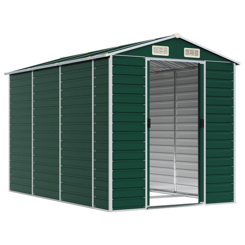 Garden Shed Green 75.2"x118.1"x78" Galvanized Steel