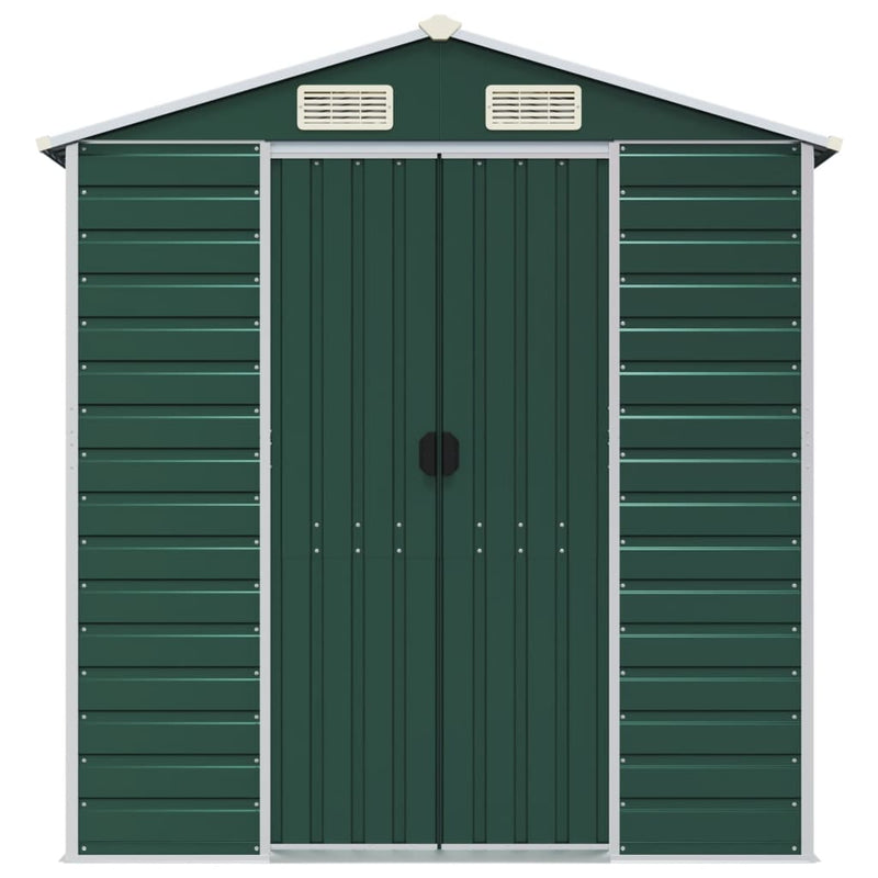 Garden Shed Green 75.2"x118.1"x78" Galvanized Steel