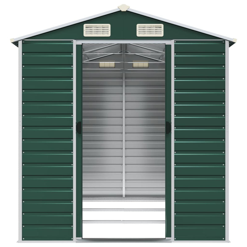 Garden Shed Green 75.2"x118.1"x78" Galvanized Steel