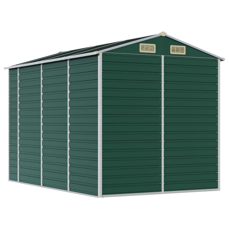 Garden Shed Green 75.2"x118.1"x78" Galvanized Steel