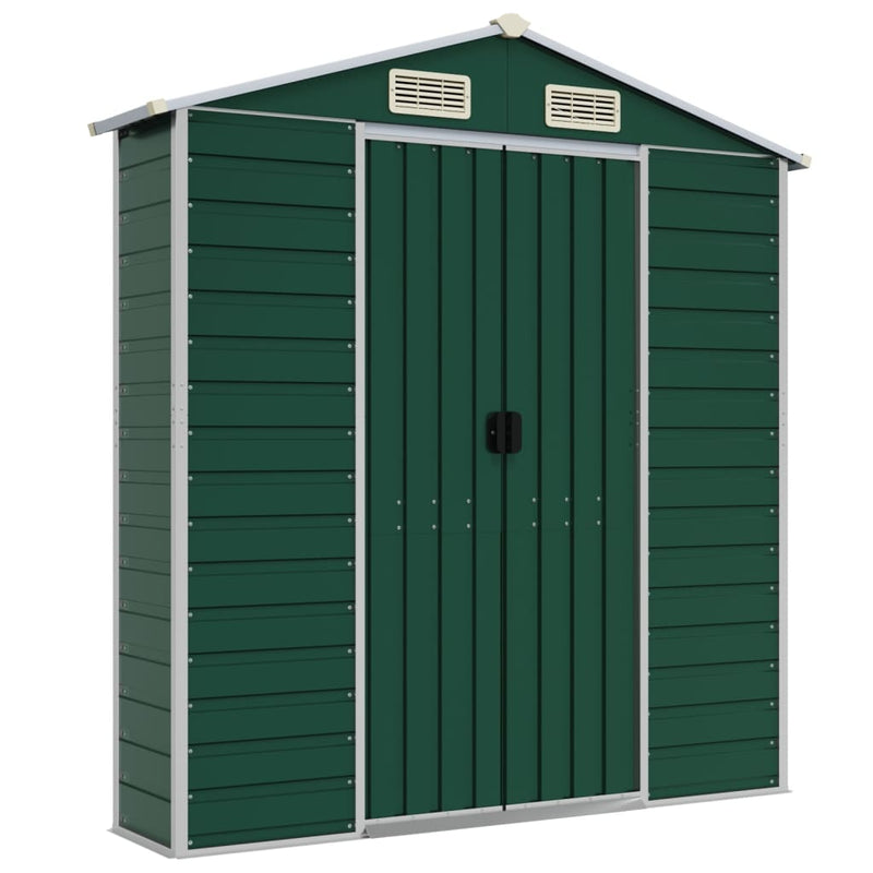 Garden Shed Green 75.2"x118.1"x78" Galvanized Steel