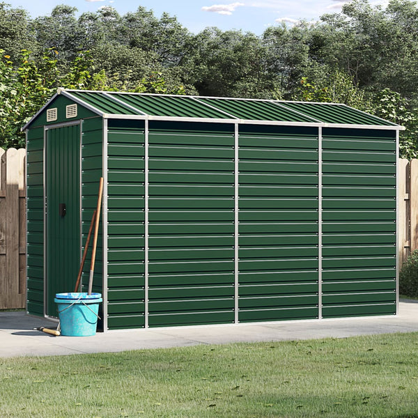 Garden Shed Green 75.2"x118.1"x78" Galvanized Steel