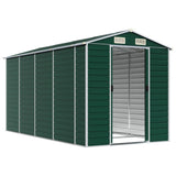 Garden Shed Green 75.2"x151.6"x78" Galvanized Steel