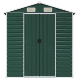 Garden Shed Green 75.2"x151.6"x78" Galvanized Steel