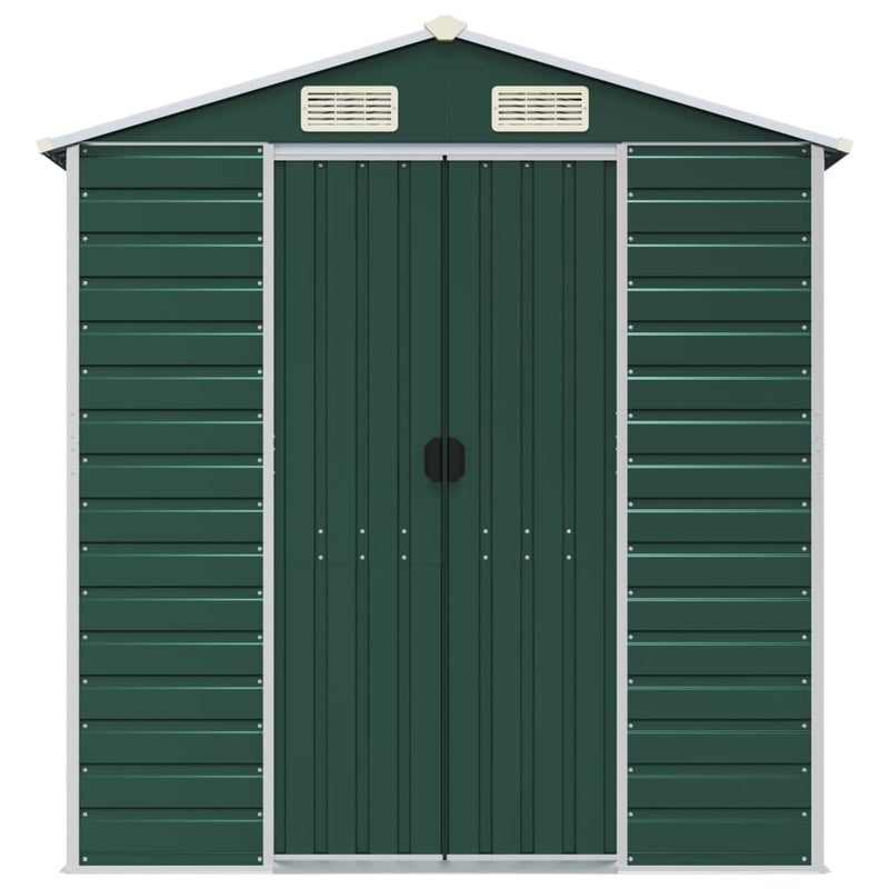 Garden Shed Green 75.2"x151.6"x78" Galvanized Steel