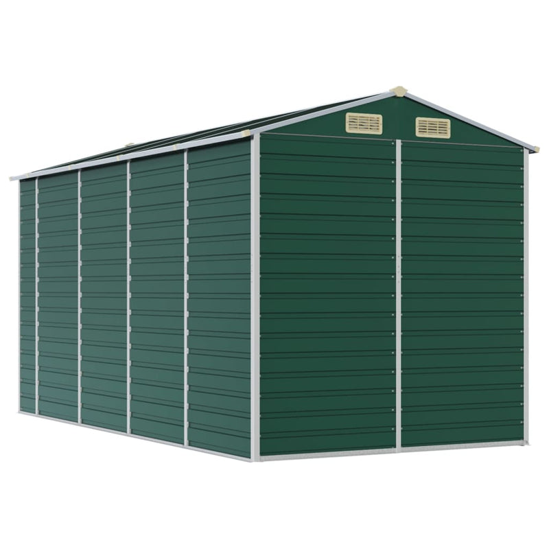 Garden Shed Green 75.2"x151.6"x78" Galvanized Steel