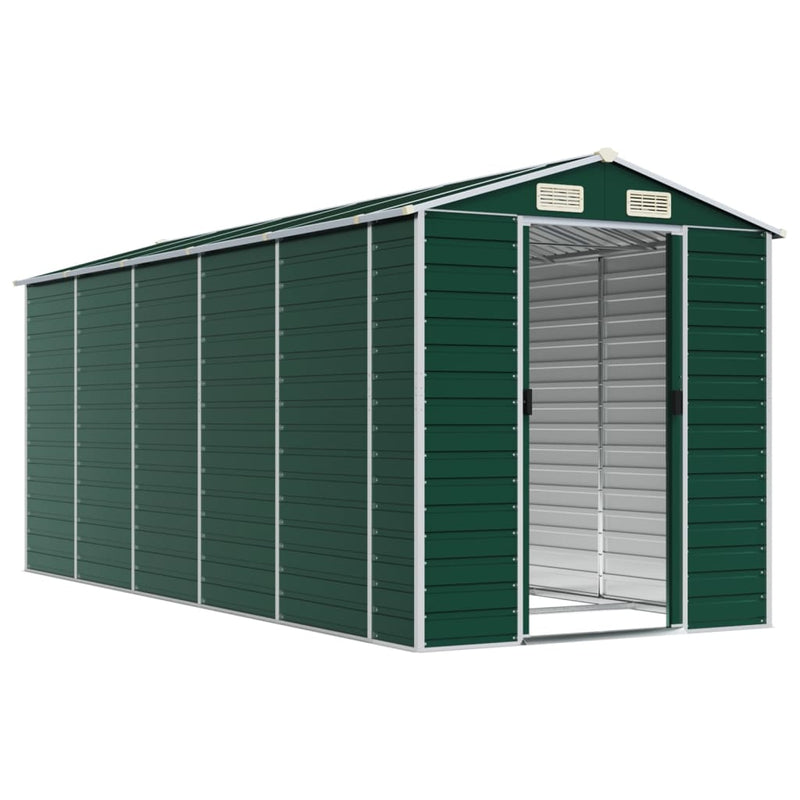 Garden Shed Green 75.2"x185"x78" Galvanized Steel