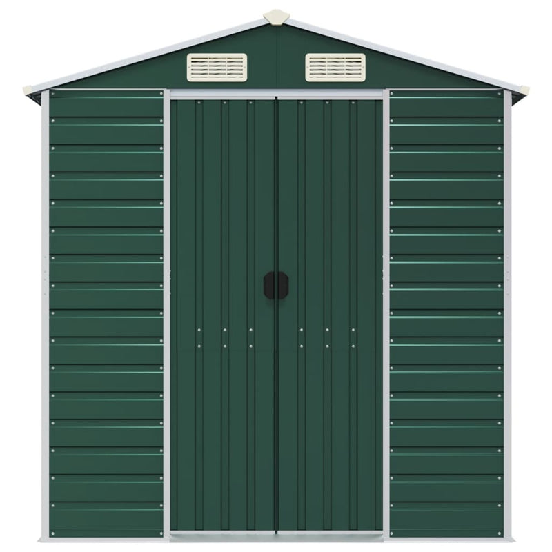 Garden Shed Green 75.2"x185"x78" Galvanized Steel