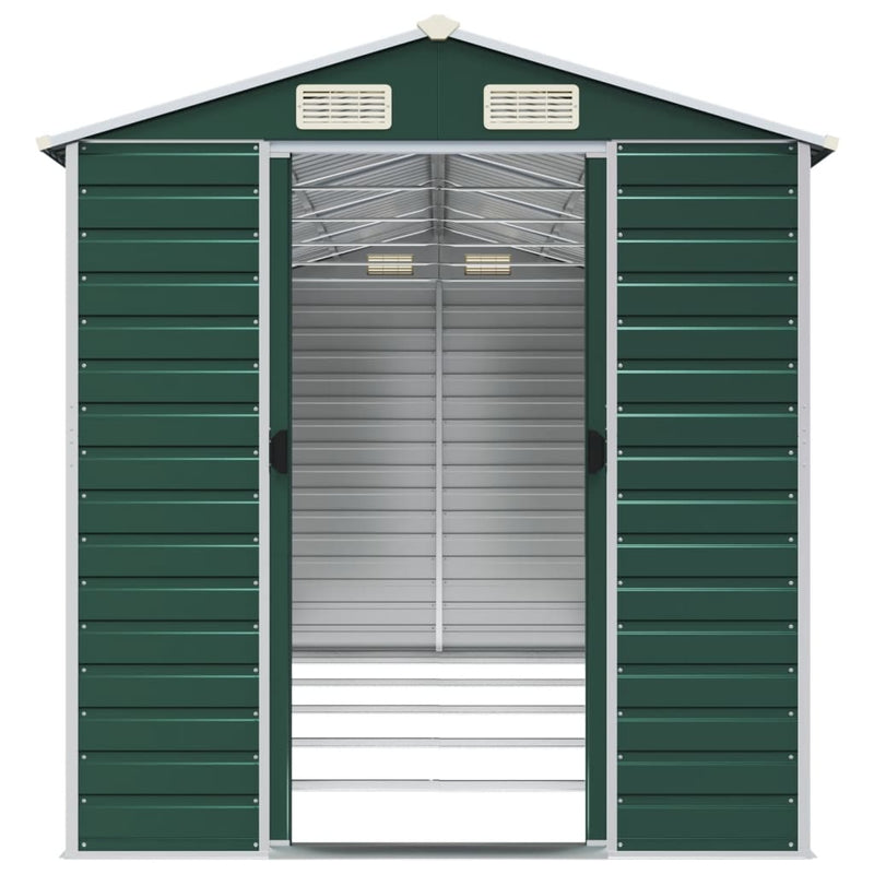 Garden Shed Green 75.2"x185"x78" Galvanized Steel