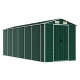 Garden Shed Green 75.2"x218.5"x78" Galvanized Steel