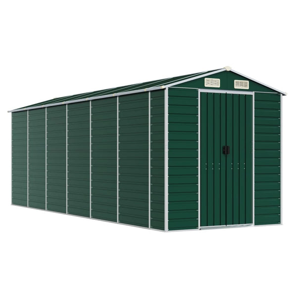 Garden Shed Green 75.2"x218.5"x78" Galvanized Steel