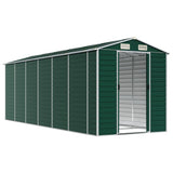 Garden Shed Green 75.2"x218.5"x78" Galvanized Steel