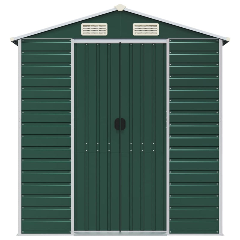 Garden Shed Green 75.2"x218.5"x78" Galvanized Steel