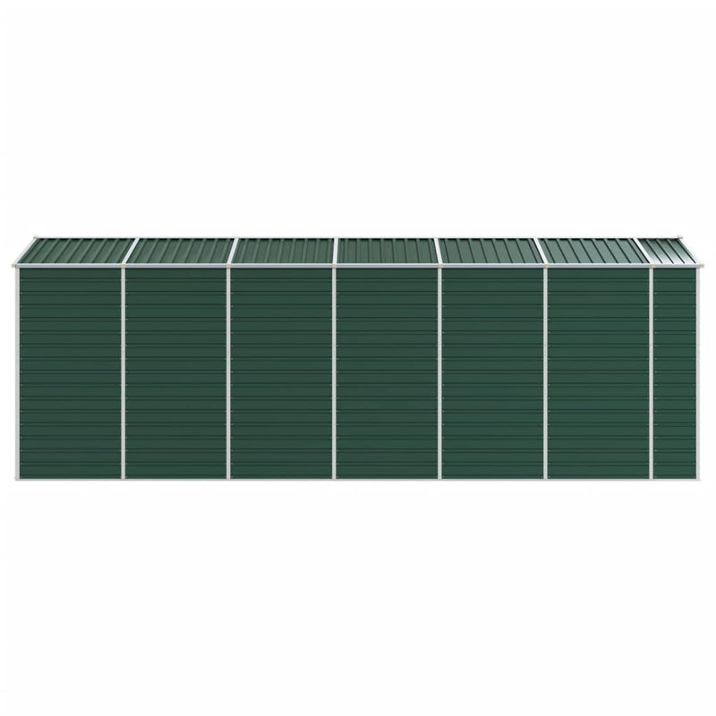 Garden Shed Green 75.2"x218.5"x78" Galvanized Steel