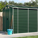 Garden Shed Green 75.2"x218.5"x78" Galvanized Steel