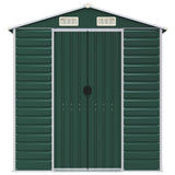 Garden Shed Green 75.2"x252"x78" Galvanized Steel