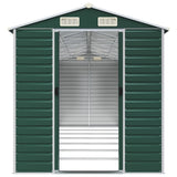 Garden Shed Green 75.2"x252"x78" Galvanized Steel