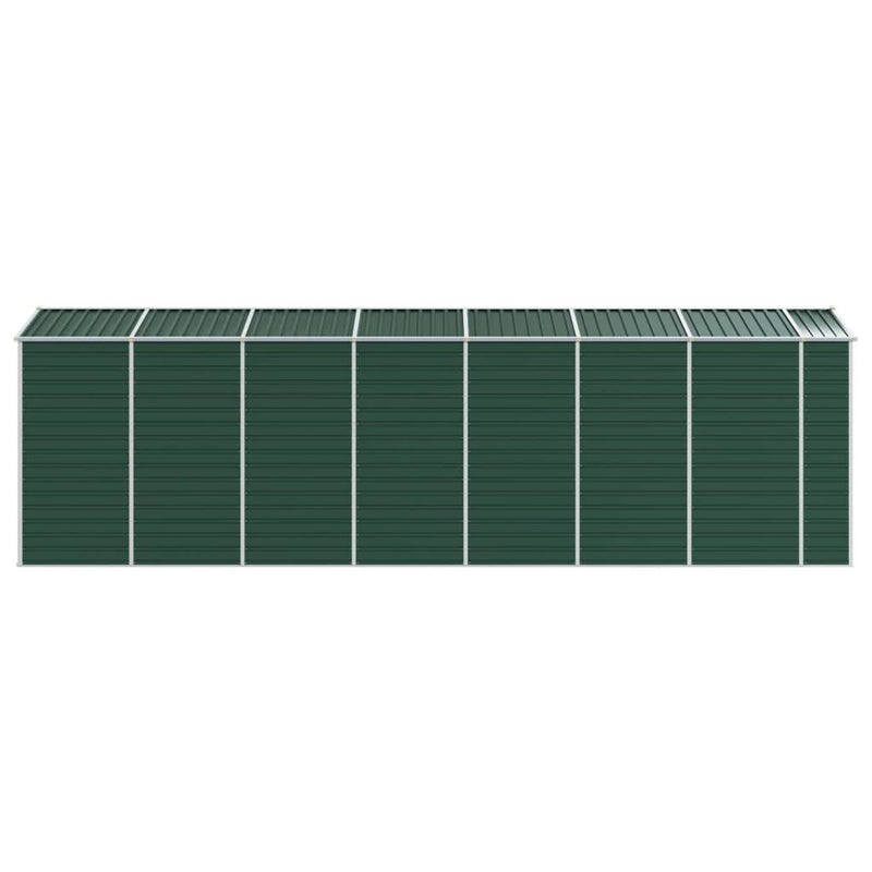 Garden Shed Green 75.2"x252"x78" Galvanized Steel