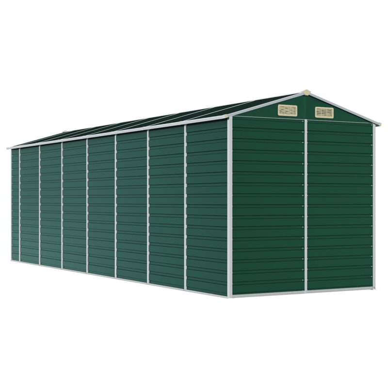 Garden Shed Green 75.2"x252"x78" Galvanized Steel