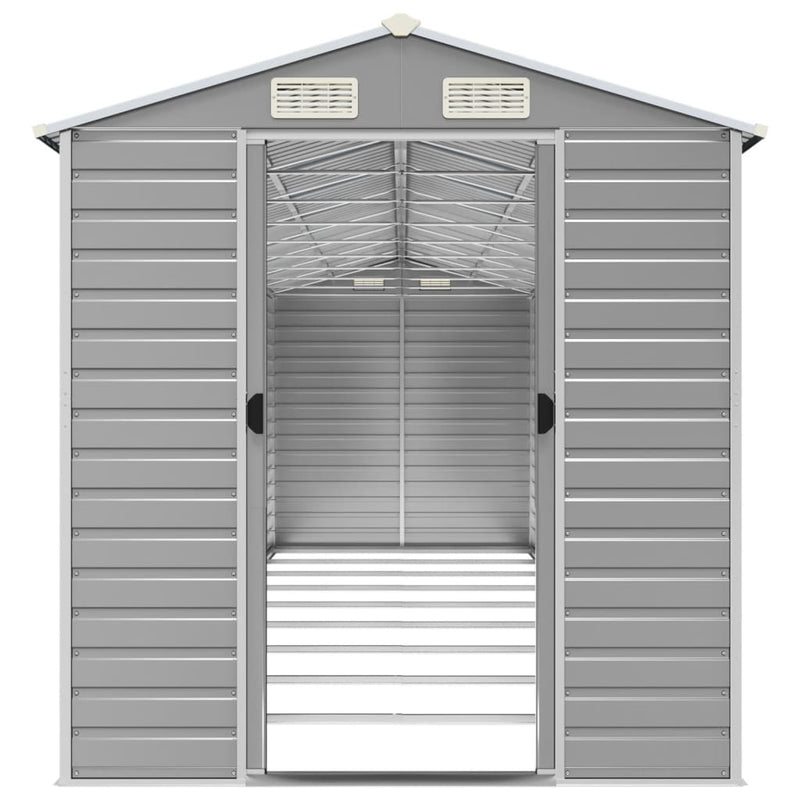 Garden Shed Light Gray 75.2"x318.9"x78" Galvanized Steel