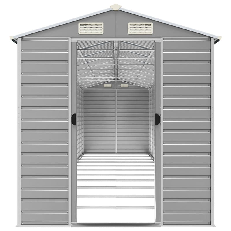 Garden Shed Light Gray 75.2"x385.8"x78" Galvanized Steel